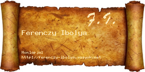 Ferenczy Ibolya névjegykártya