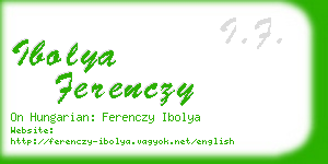 ibolya ferenczy business card